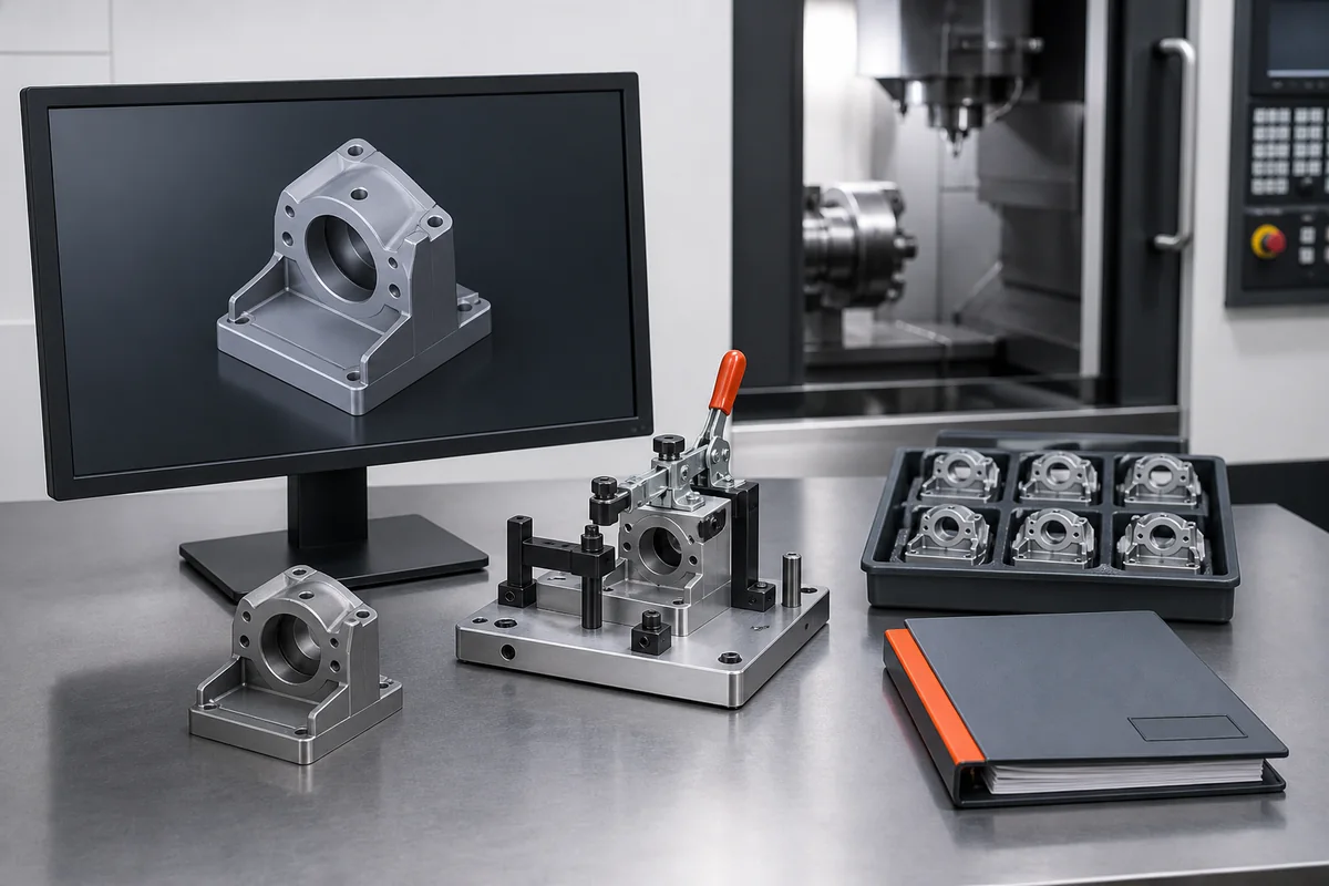 Prototype repeatable fixture and finished components prepared for production planning