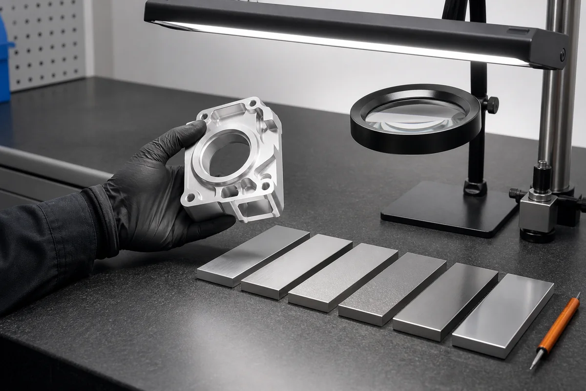 Surface-finish review under controlled inspection lighting